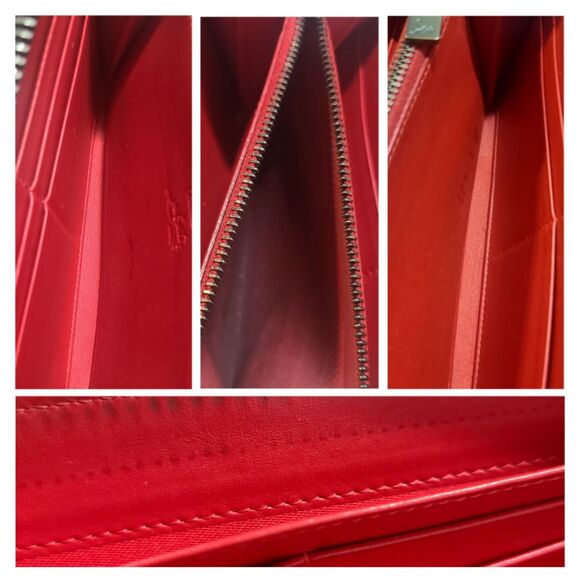 Christian Louboutin Gray Leather Silver Studded Panettone Long Wallet & Box VGUC - Picture 8 of 11